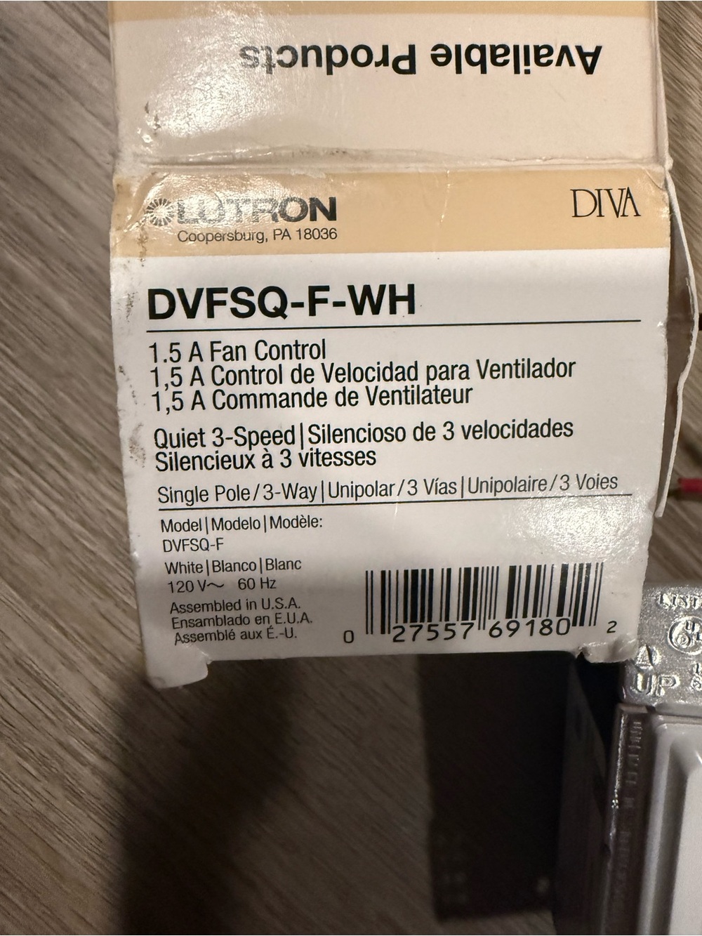 Claro White Fan-Speed Control Switch - Picture 4 of 10